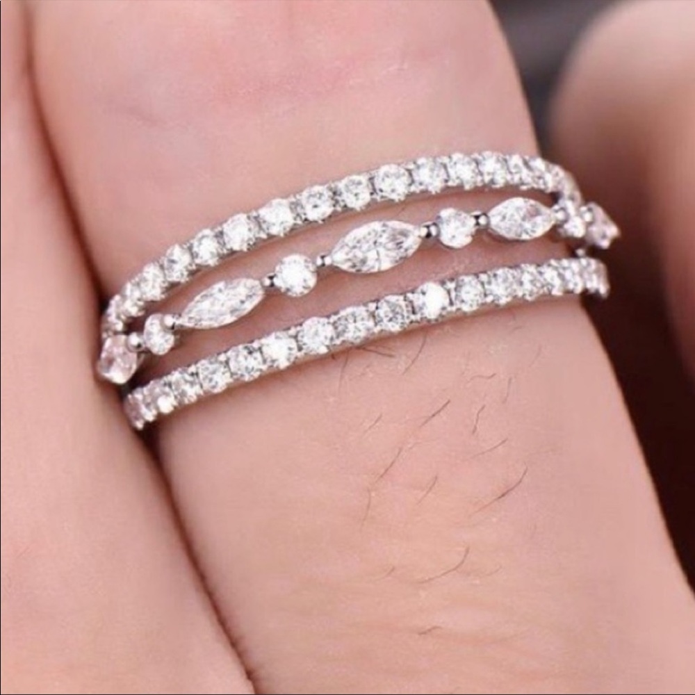 NEW💍4.1 CT STERLING SILVER DIAMOND HALO RING, CUTE RING, SHINY RING. - Picture 4 of 4